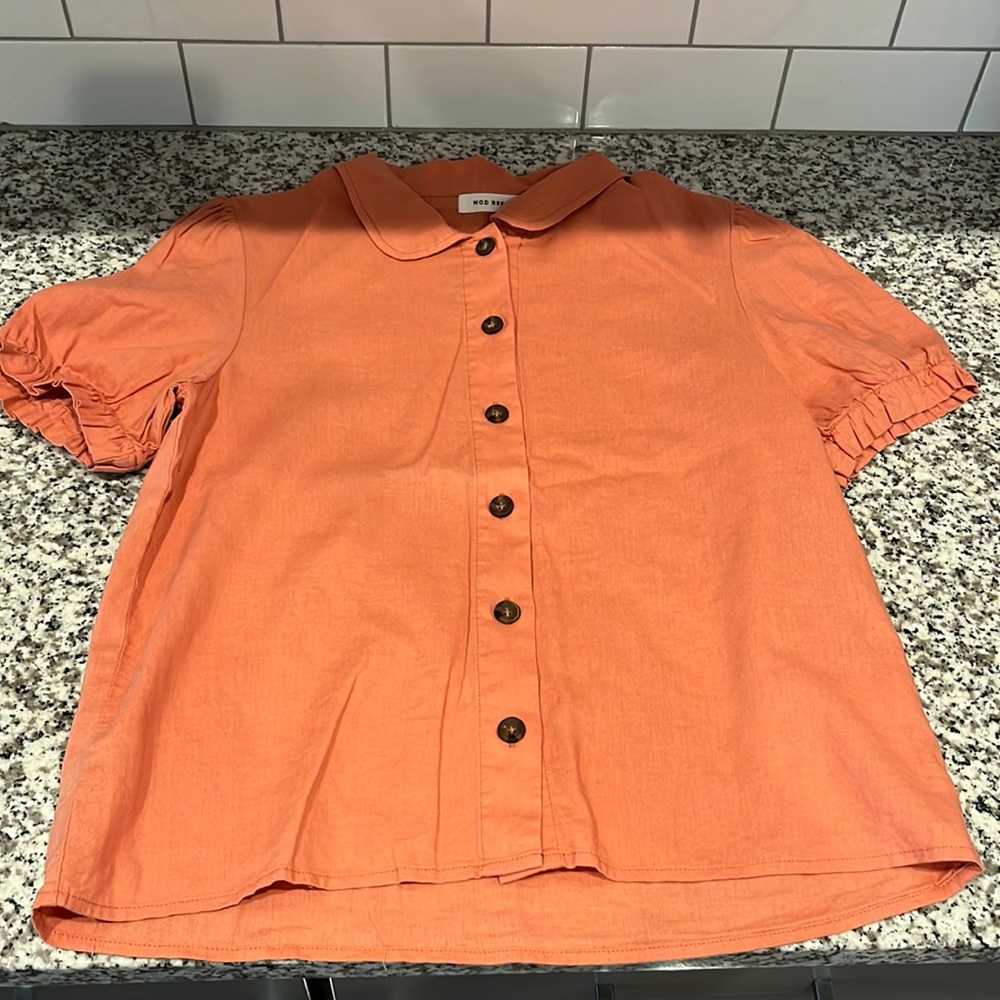 Bohme | Mod Ref Button Up Linen Shirt Size Small